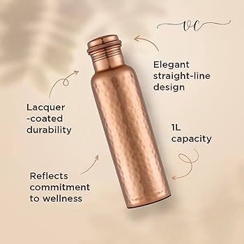 Amazon.com: Pure Copper Water Bottle - 32 oz - Handcrafted BPA