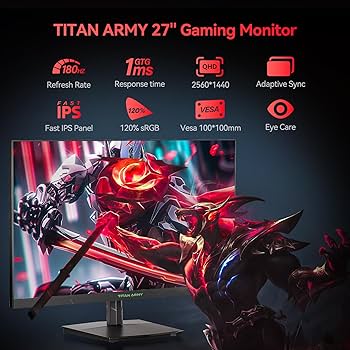 Amazon.com: TITAN ARMY 27 Inch 180Hz 1440p Gaming Monitor, Fast