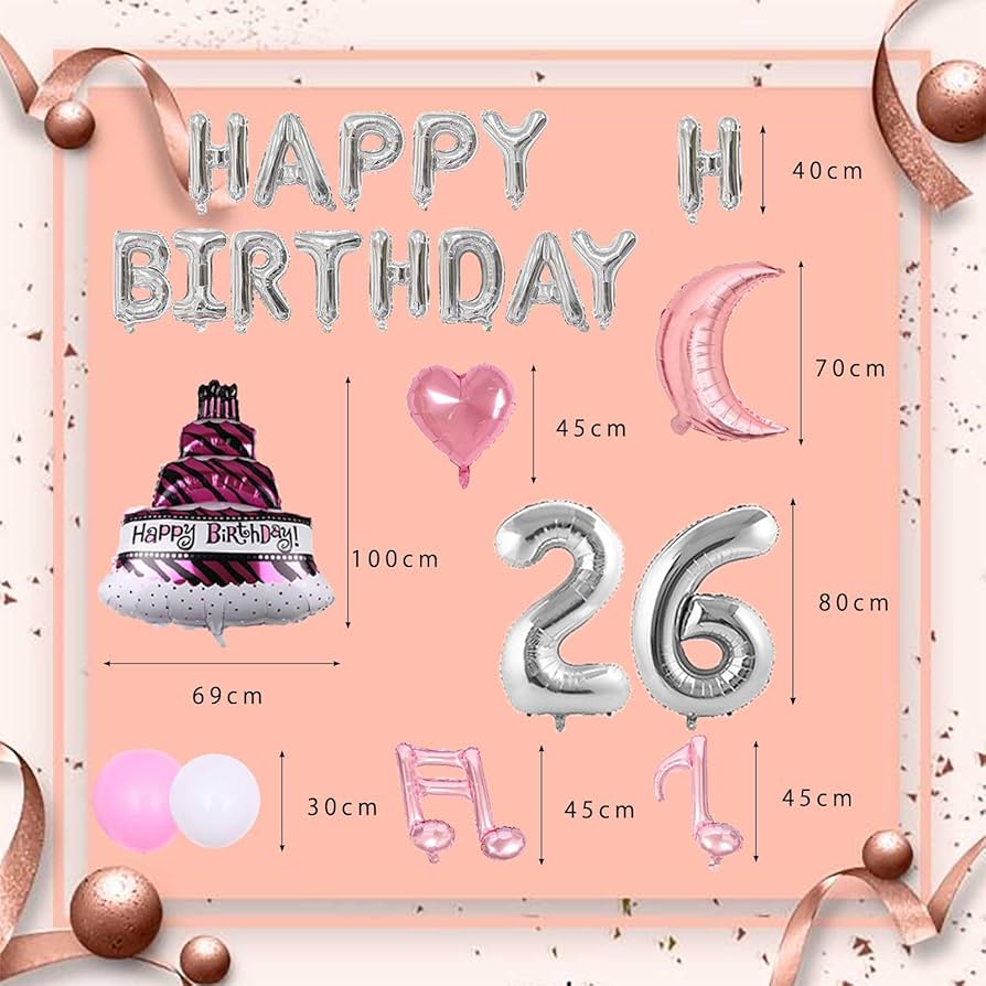Amazon | 26歳 誕生日 バルーン 風船 バースデー 飾り付け セット数字