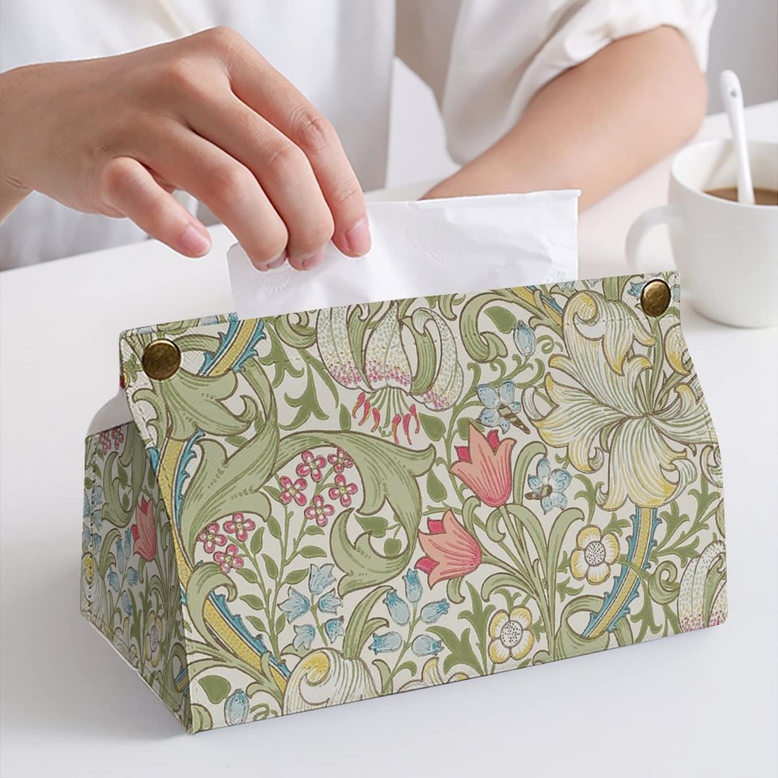 Amazon｜ティッシュケース おしゃれ PUレザー William Morris
