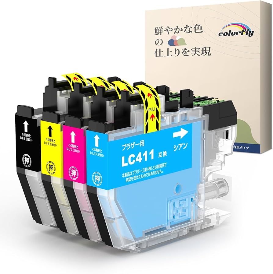 Amazon.co.jp: ブラザー用 LC411 4色セット 互換インク LC411-4PK