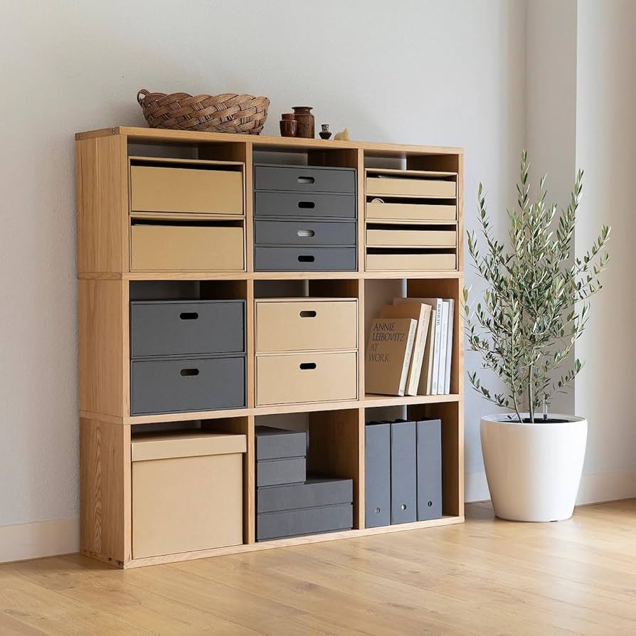 送料込》無印良品 スタッキングシェルフ 3×2 オーク 棚 収納 木製家具