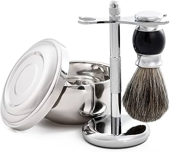 Amazon | シェービングブラシセット ステンレス製 「ブラシ/スタンド