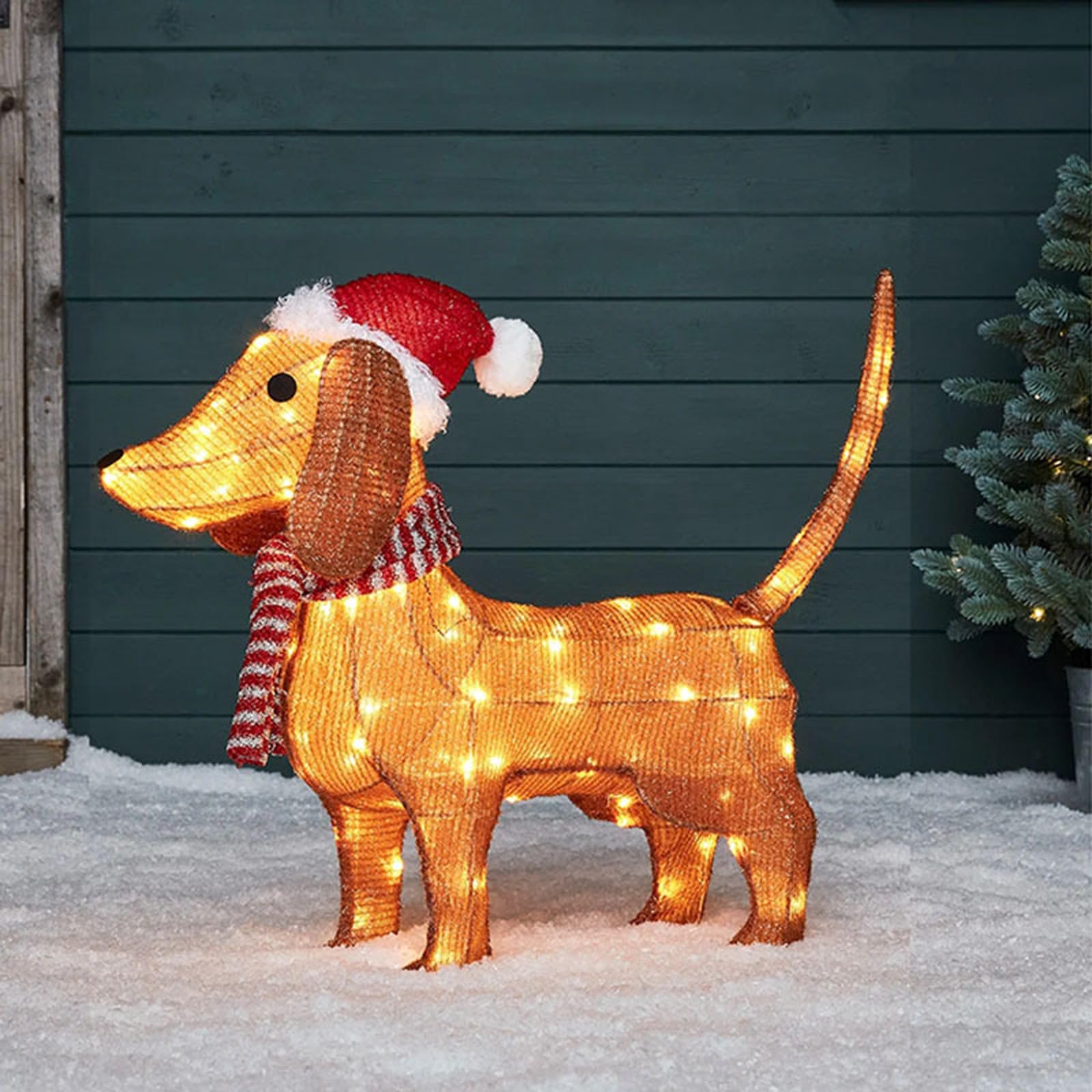 Amazon.co.jp: 3D ライトアップ ダックスフンド 犬 クリスマス