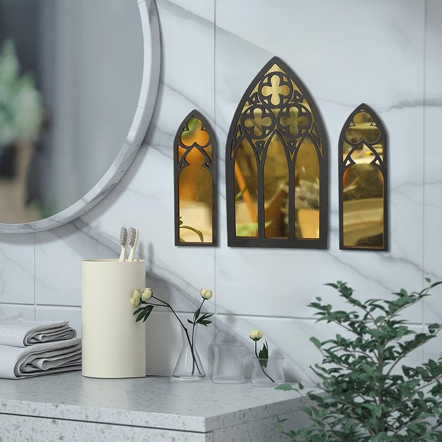 Amazon.co.jp: 大聖堂の鏡、ゴシック様式の壁鏡 - ビスタゴシック家具