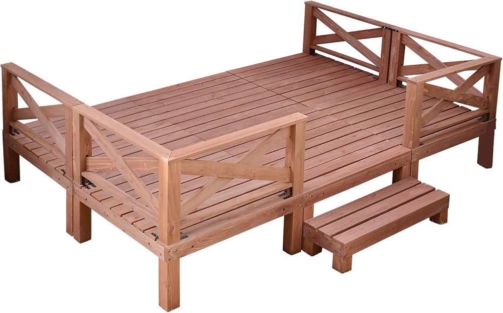 Amazon | 山善(YAMAZEN) ガーデンマスター 極太 天然木ウッドデッキ