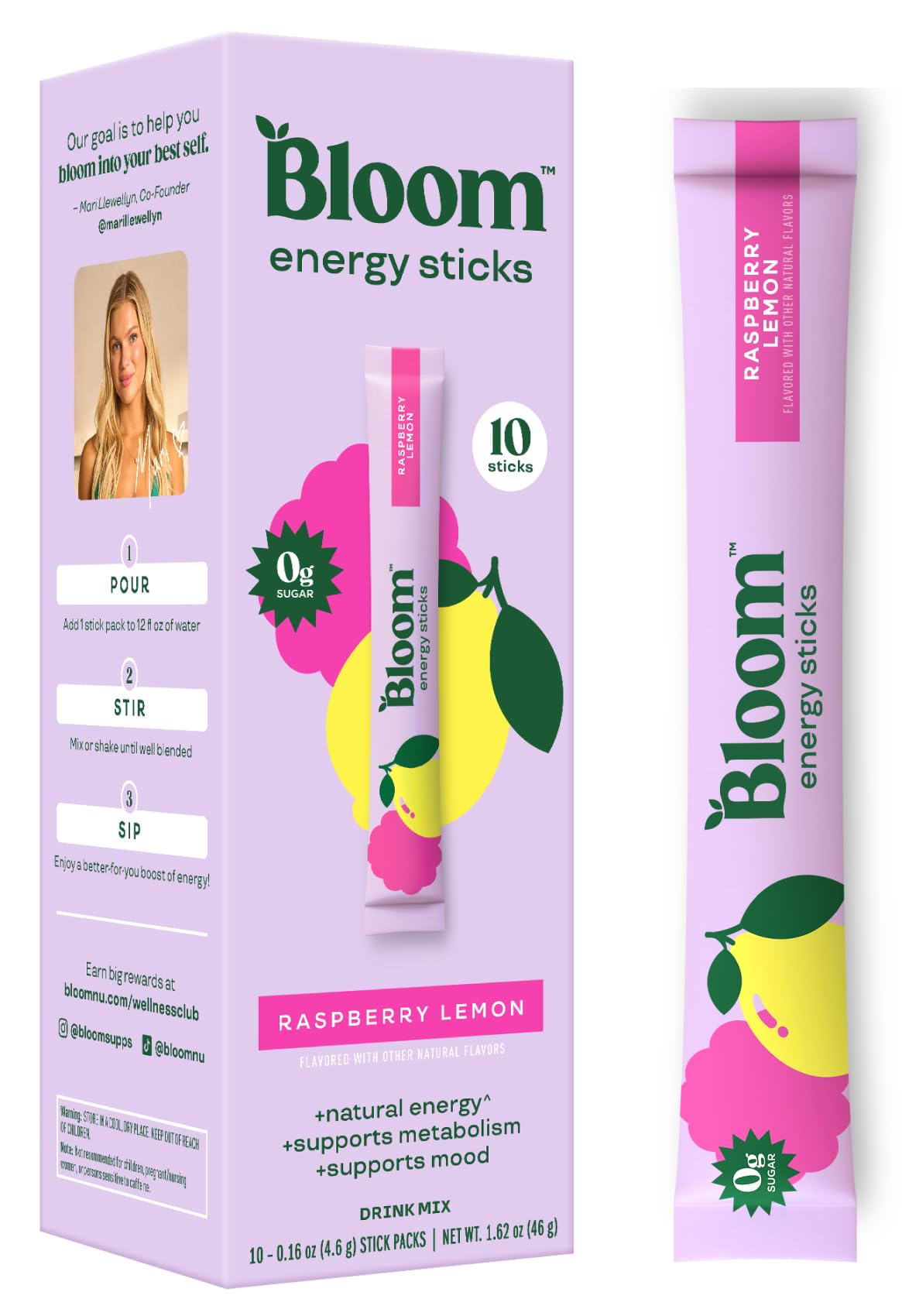 Amazon.com : Bloom Nutrition Energy Drink Powder Packets, Sugar