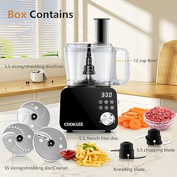 Amazon.com: COOKLEE Food Processor, 600 Watts, 6 Functions