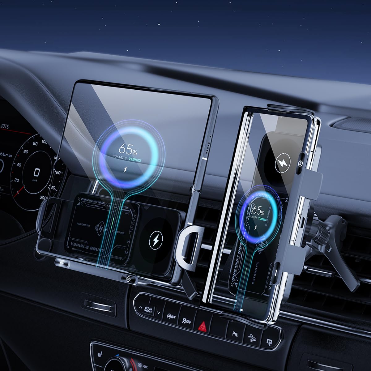 Amazon.co.jp: SUANES 車載ワイヤレス充電器 車載ホルダー15W急速充電