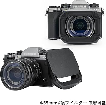 Amazon | JJC メタル 正方形 レンズフード + フードキャップ 富士