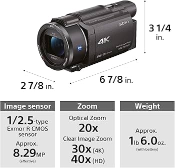 Amazon | Sony FDRAX53/B 4K HD Video Recording Camcorder (Black) by