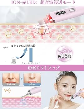 Amazon.co.jp: 美顔器 ウォーターピーリング IPX7防水 超音波