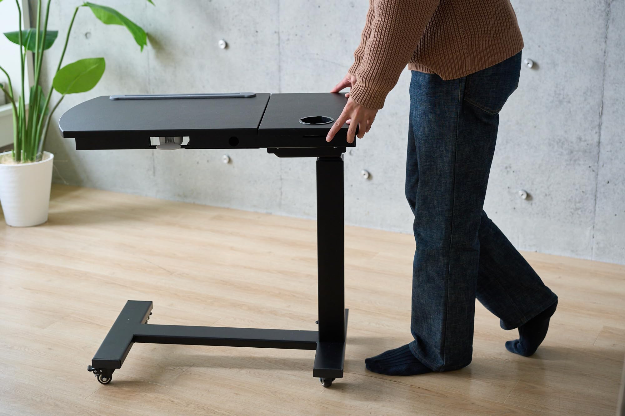 Amazon | Side-pro バッテリー式電動昇降サイドデスク (天板White右