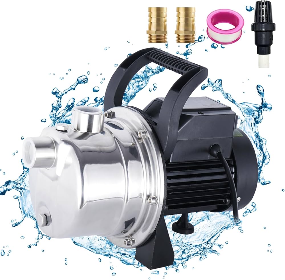 Amazon | Onlit 電動井戸ポンプ 浅井戸ポンプ 最大吸上高9m 自動給水