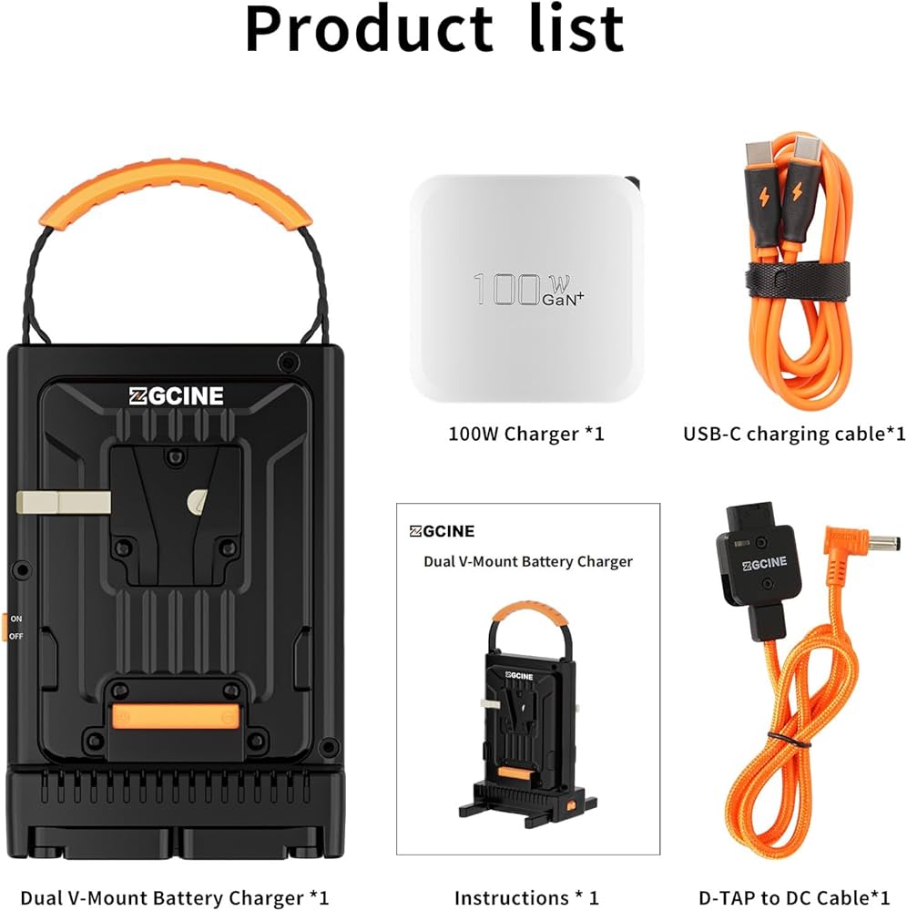 Amazon | ZGCINE VM-C2 デュアル充電器キット V マウント V ロック