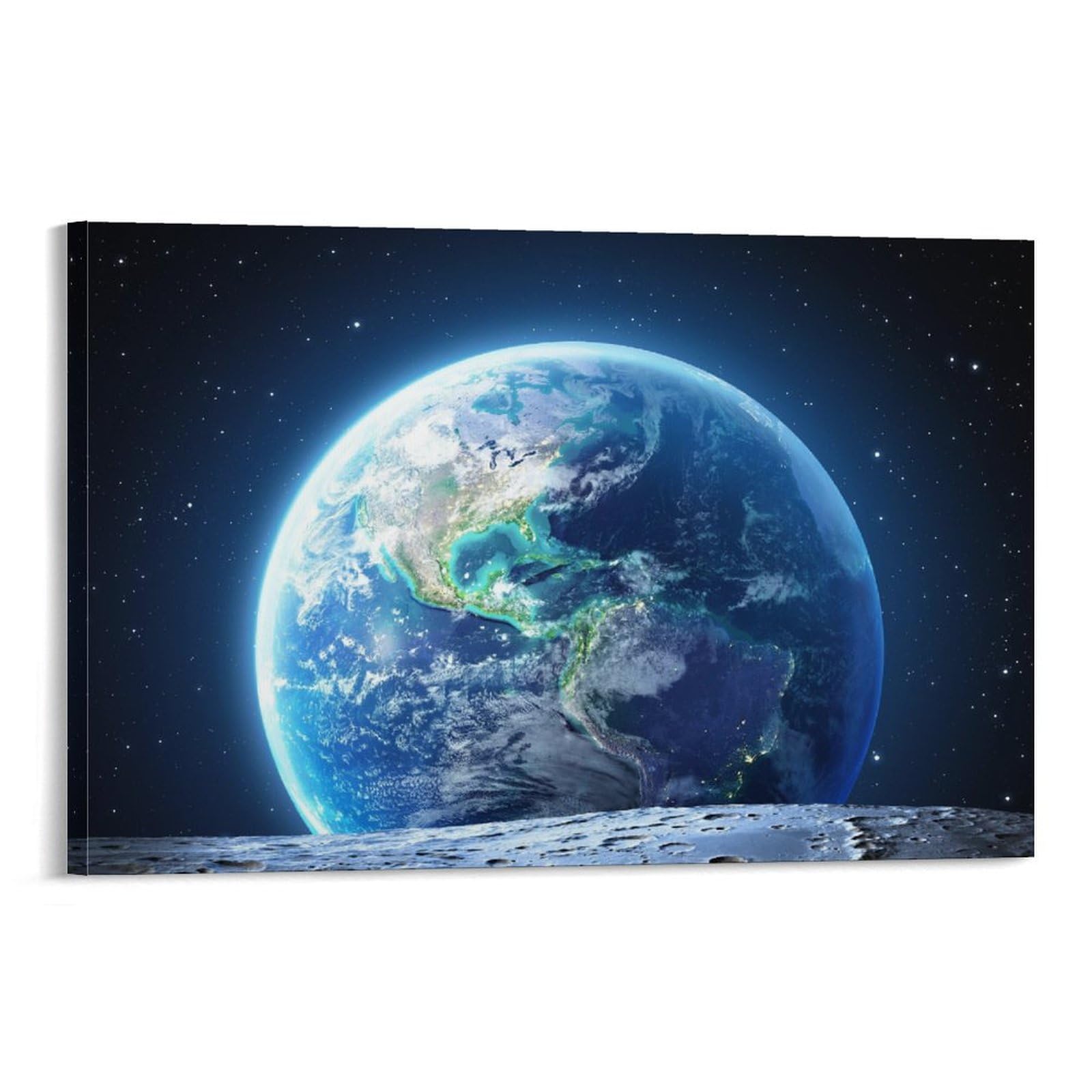 Amazon.co.jp: 青い地球と衛星宇宙風景 アートポスター ホーム装飾