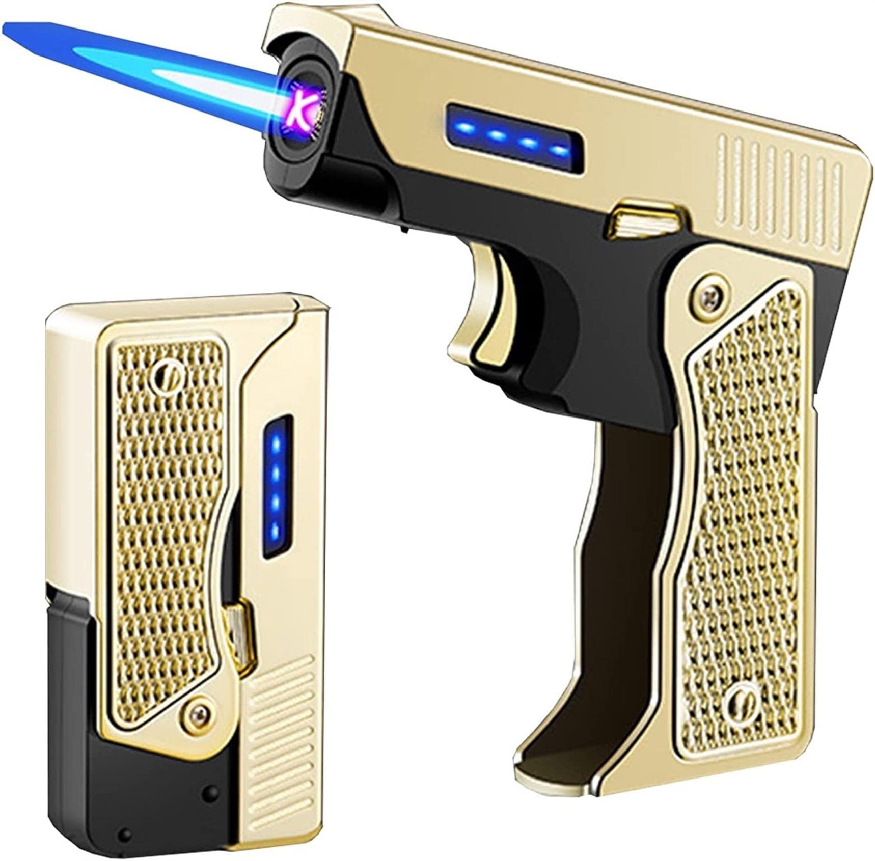 Amazon.co.jp: USBブタン直噴変形ピストルライター（ダブルファイア