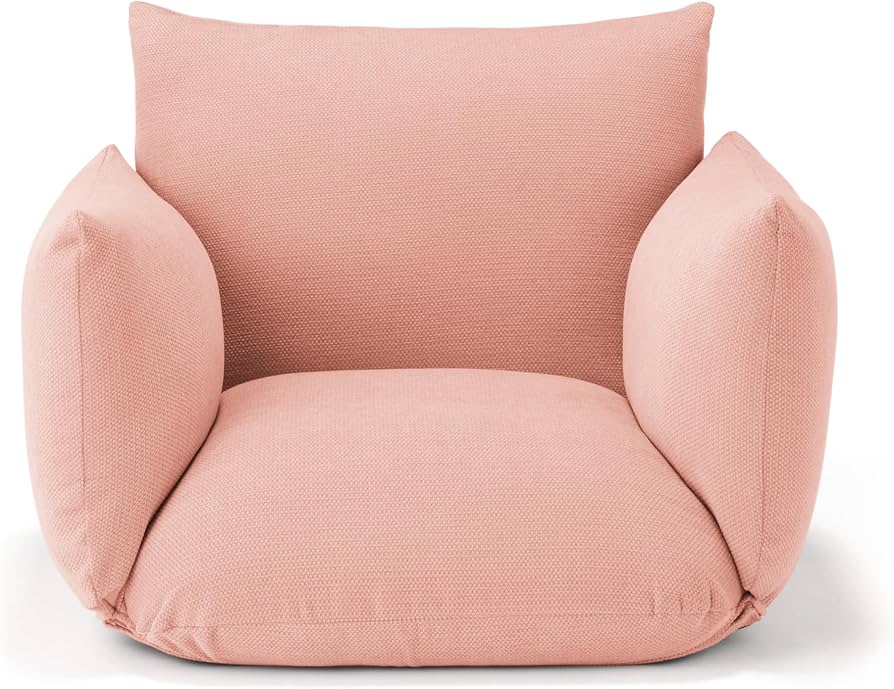 Amazon｜無印良品 リクライニングフロアソファ ピンク 幅88×奥行78×高