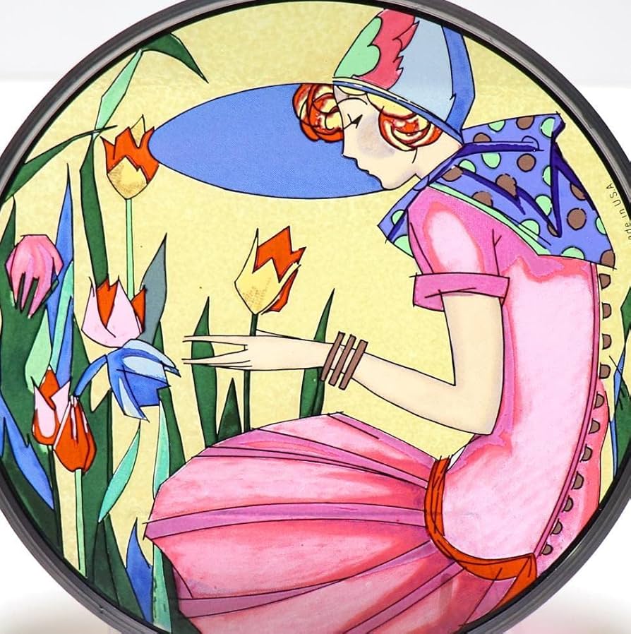 Amazon.co.jp: チューリップと女性 ヴィンテージ ステンドグラス