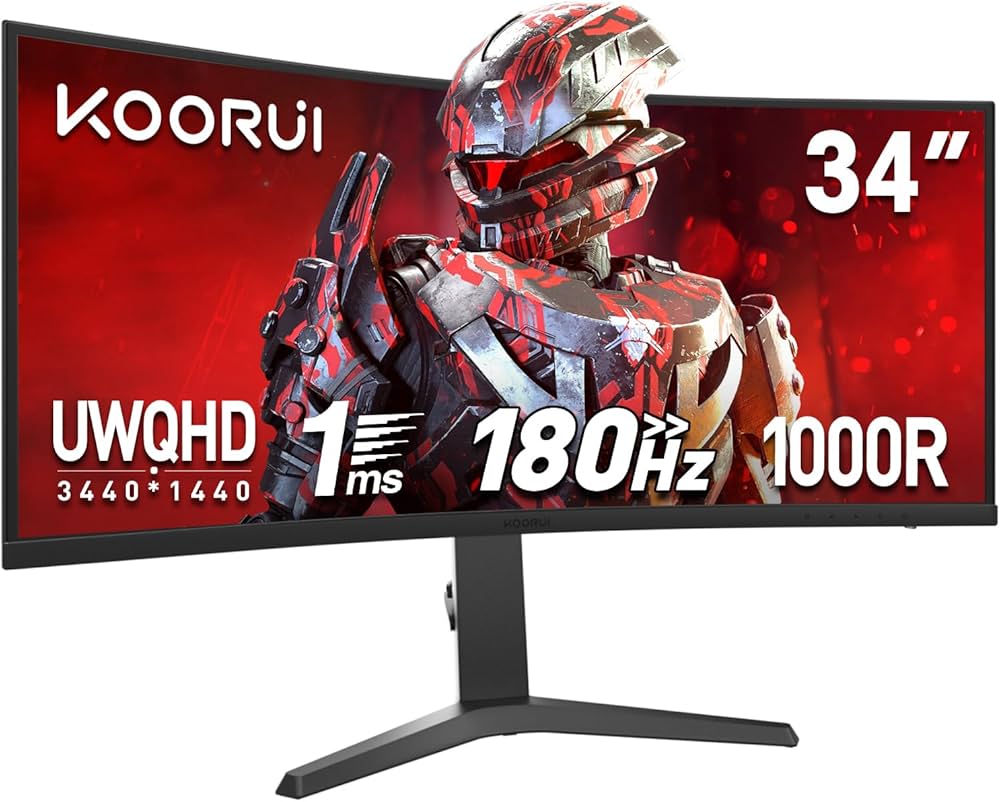 Amazon.co.jp: KOORUI曲面 ゲーミングモニター 34インチ UWQHD超ワイド