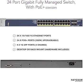Amazon.com: NETGEAR ProSAFE M4100-24G-POE+ 24-Port Gigabit Managed