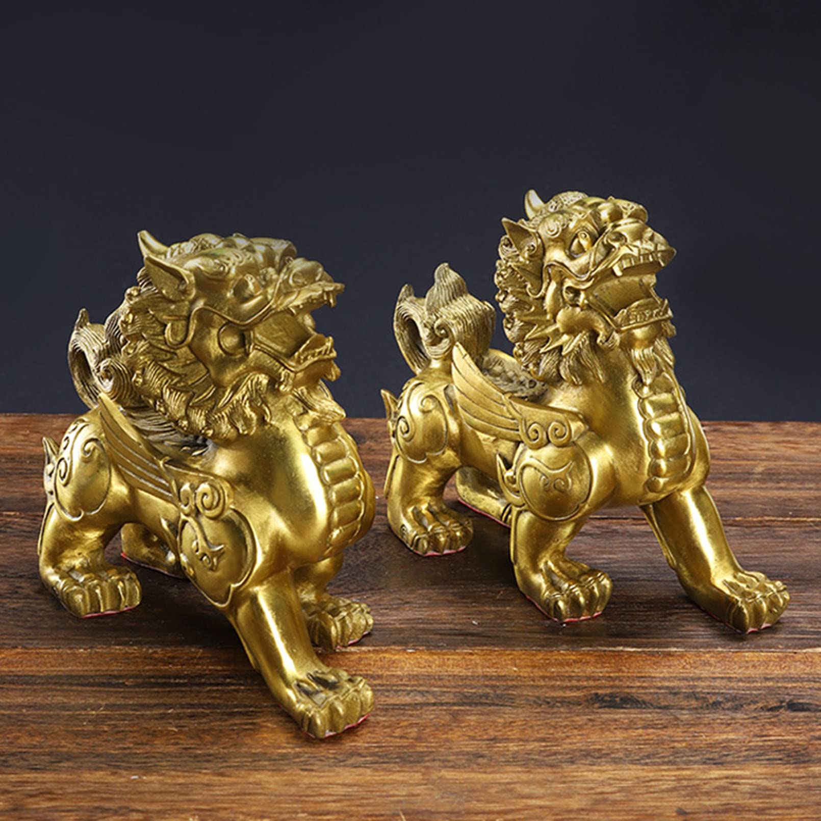Amazon.co.jp: 風水 貔貅 ヒキュウ ひきゅう 対 ペア 雄雌 置物 ミニ