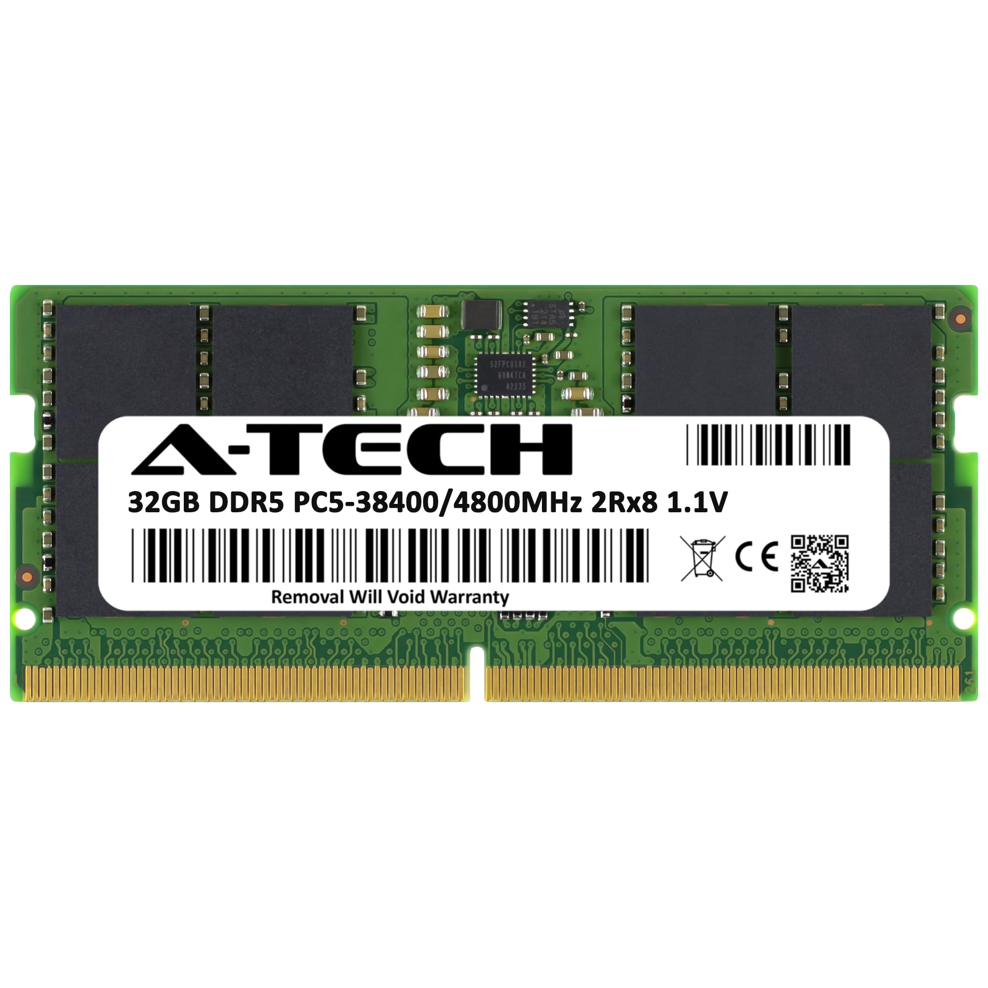 A-Tech 32GB DDR5 4800MHz PC5-38400 CL40 SODIMM 2Rx8 1.1V Non-ECC