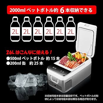 Amazon.co.jp: 東京Deco 車載家庭両用 ポータブル冷蔵庫 急速冷凍 26L