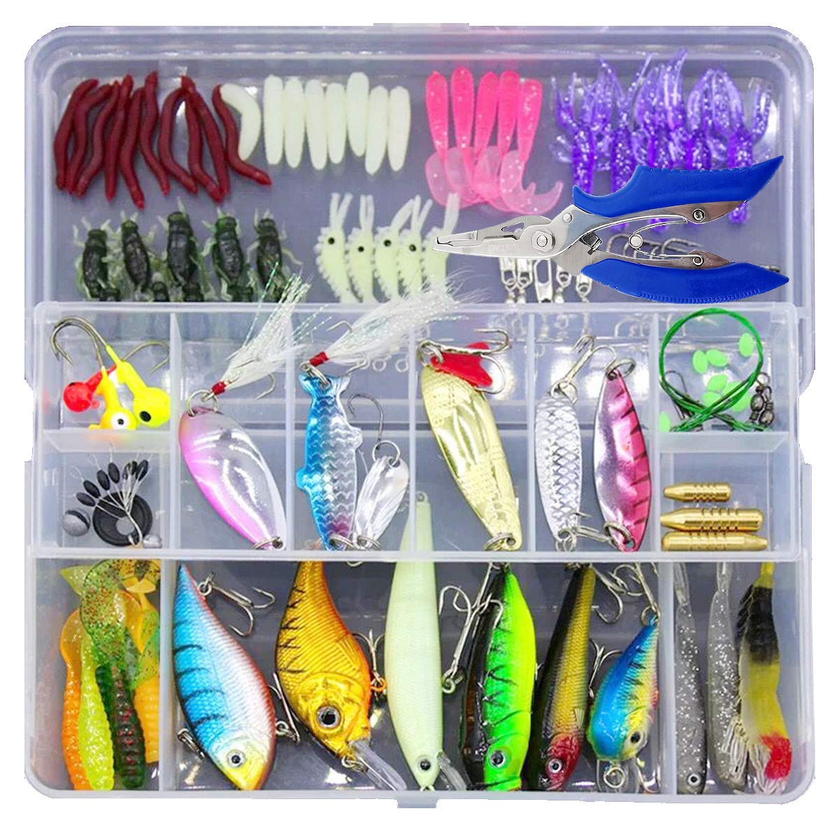 Amazon.co.jp: ルアー バス釣完全攻略 ワーム色々100個セット ルアー