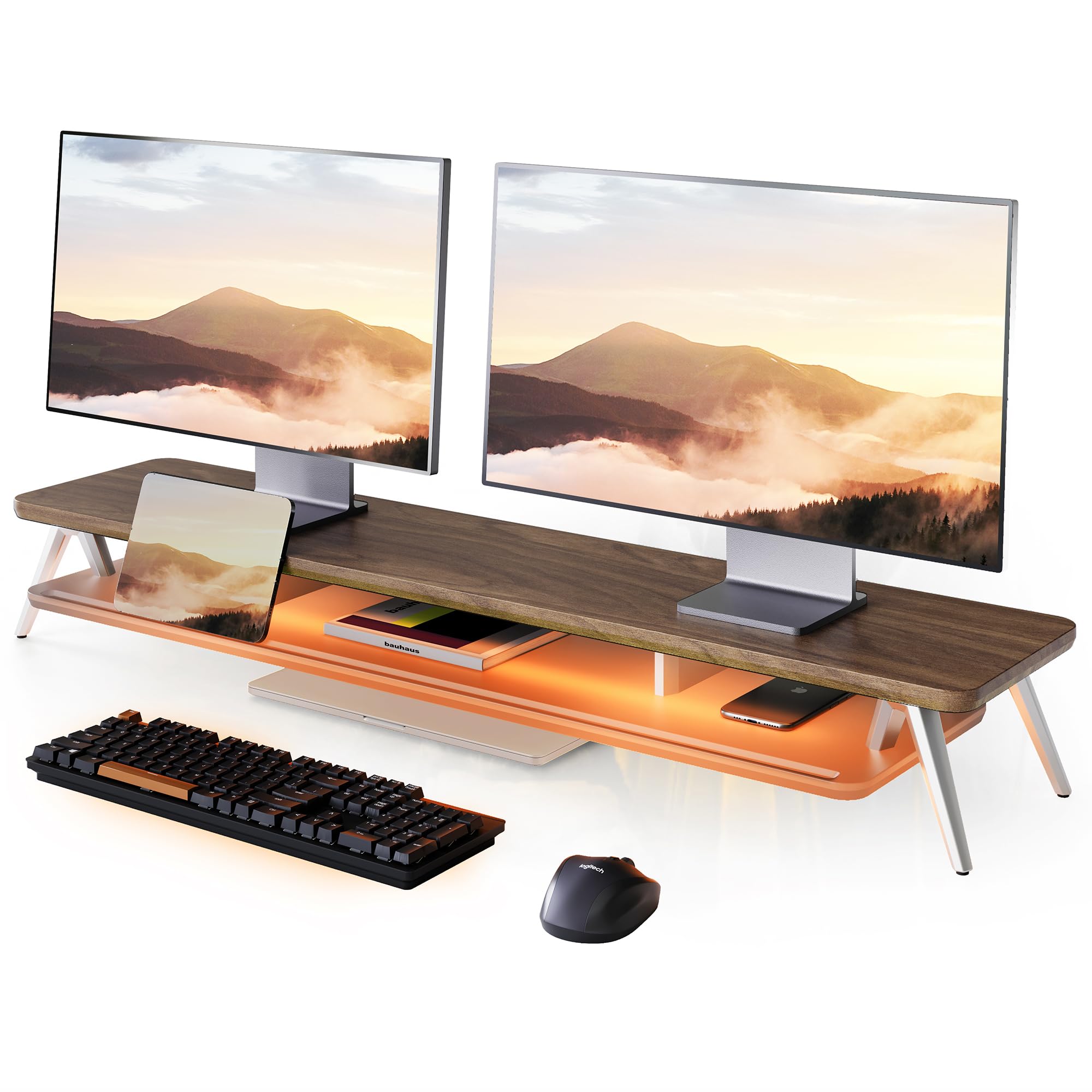 Amazon.co.jp: Fenge モニター台 卓上 パソコン台 デスクシェルフ pc台