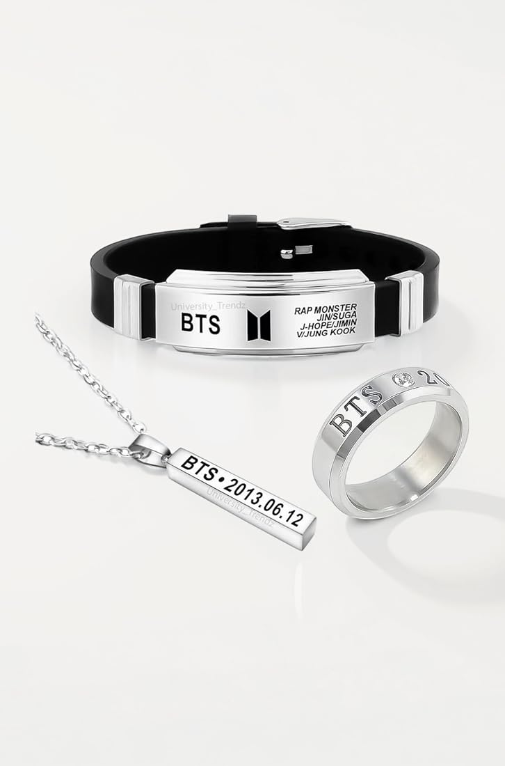 University Trendz Fan Combo - Signature Silicon Bracelet, Bangtan
