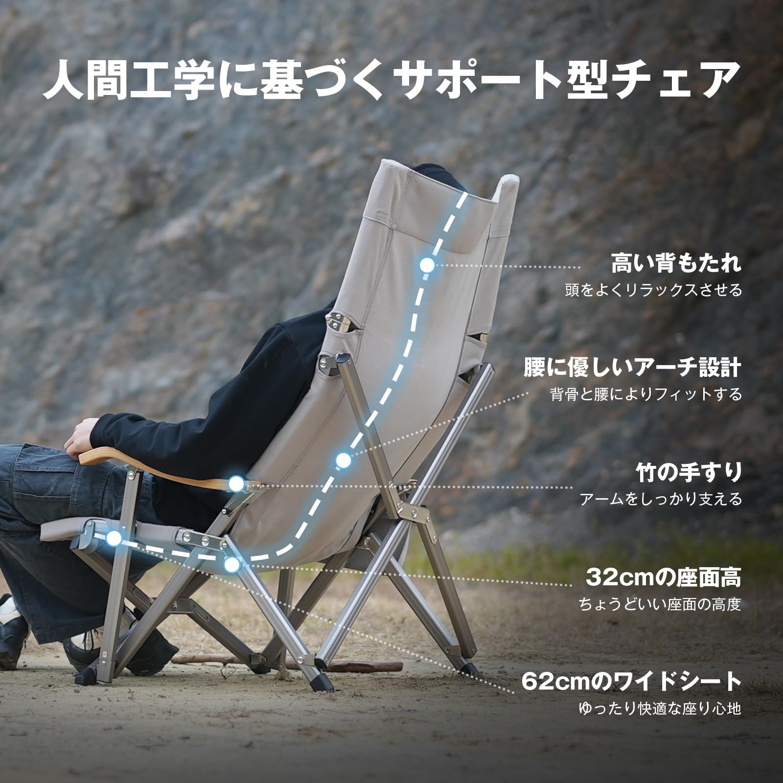 Amazon.co.jp: ロースタイル ICECO アウトドアチェア 耐荷重285KG