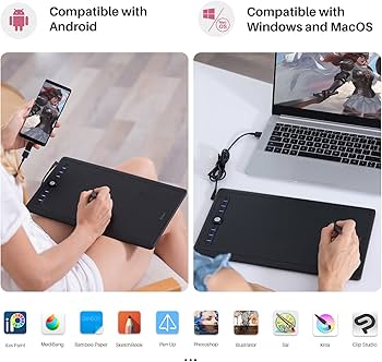 Amazon | Artisul ペンタブ 板タブ スマホで使える板タブ 傾き検出機能