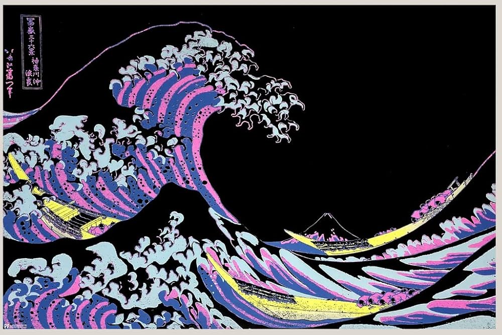 Great Wave Off Kanagawa Katsushika Hokusai Japanese Art Vaporwave