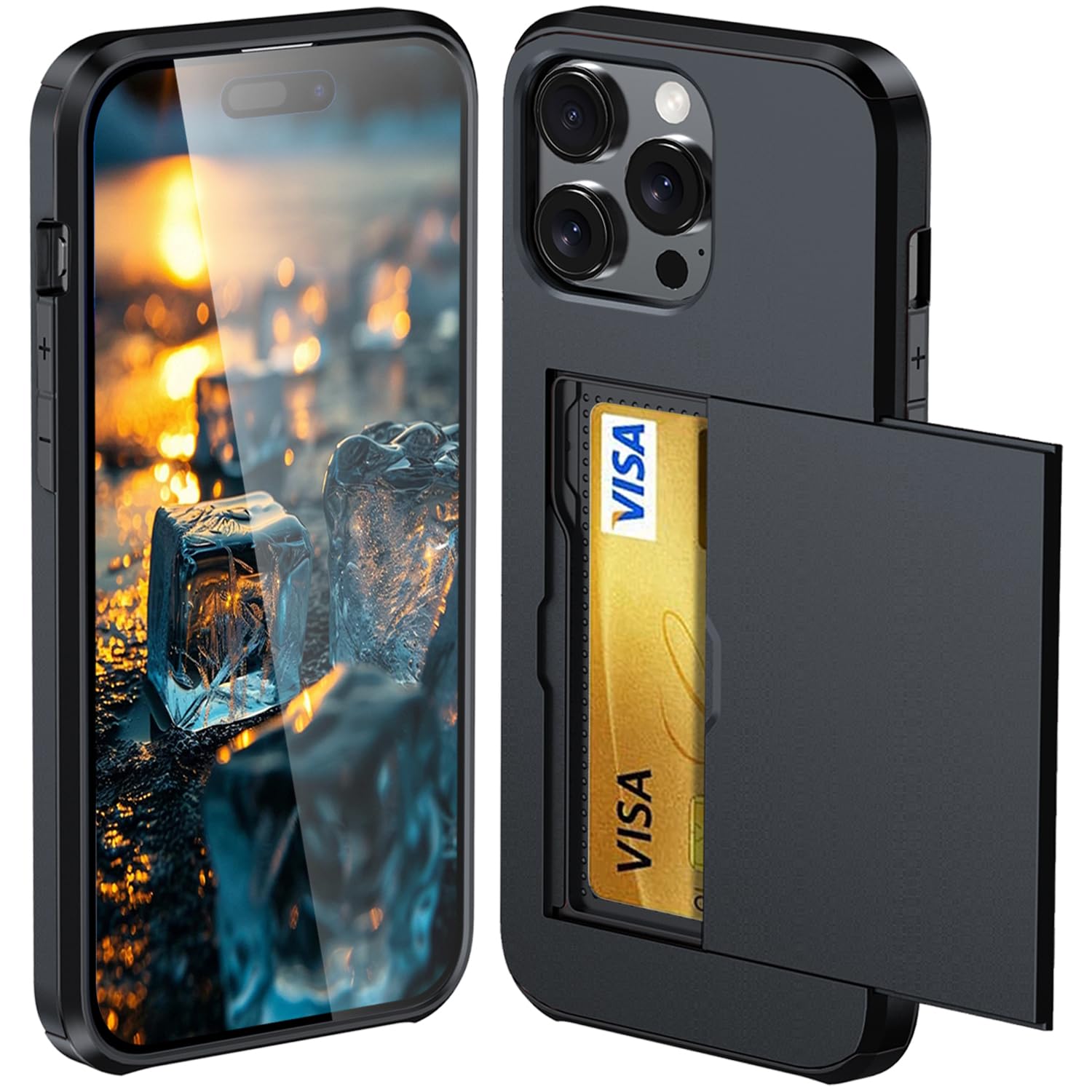 Amazon.co.jp: 対応 iPhone 16 Pro Max 用 ケース カード収納 背面 米