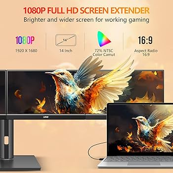 Amazon.co.jp: G-STORY ノートパソコン用クアッドモニター 14インチ