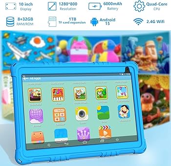 Amazon.com : Android 15 Kids Tablet, 10 inch Toddler Tablet for