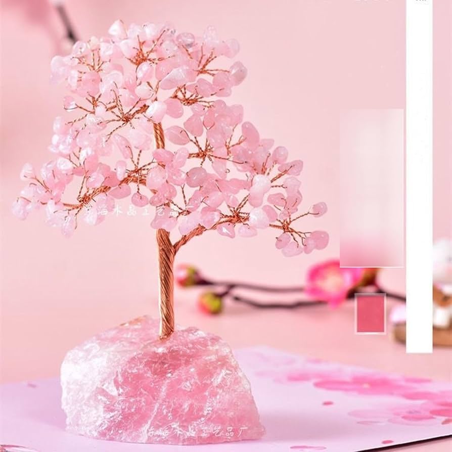 Amazon.co.jp: 水晶樹 招財樹 天然石 クリスタル 天然水晶 置物 ピンク