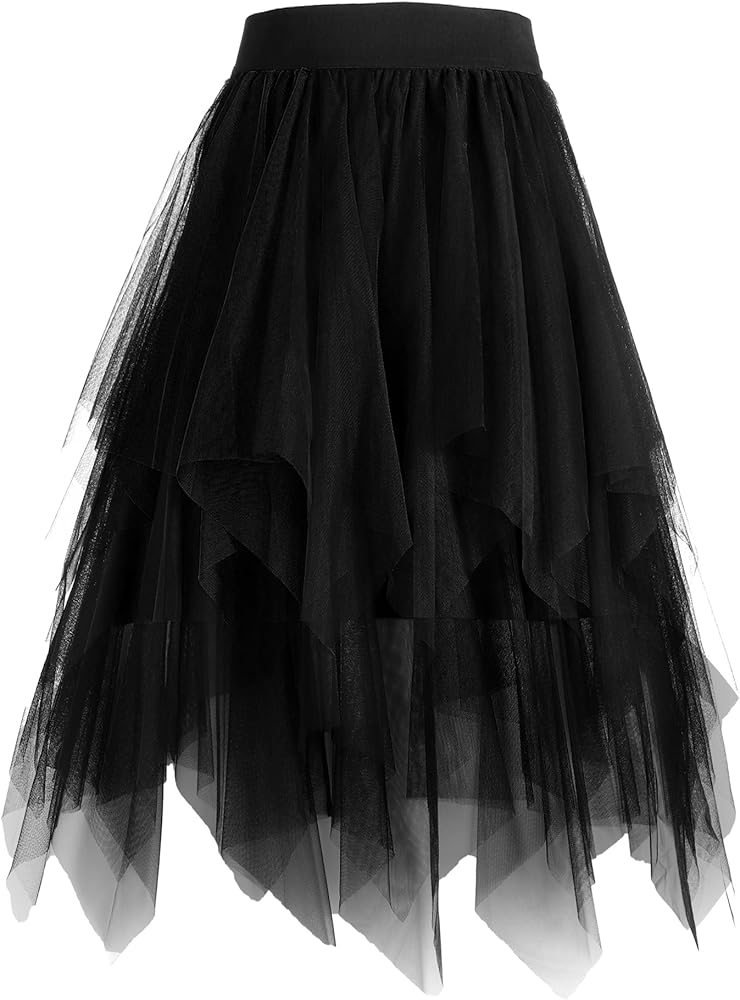 Amazon.com: MS.ING Women's Tulle Skirt Fairy Elastic Waist Layered