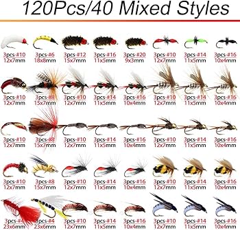 Amazon.co.jp: Qievcrme フライフィッシングフライキット 40/137個