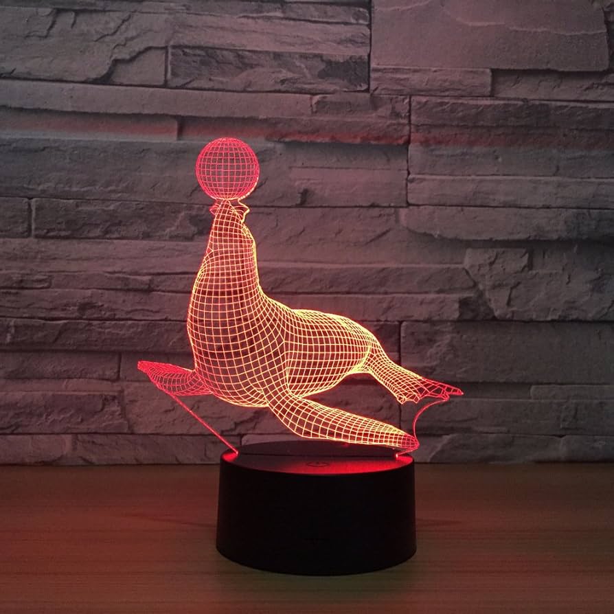 Amazon | アシカサーカス3d動物ledホログラムランプモデルナイトライト