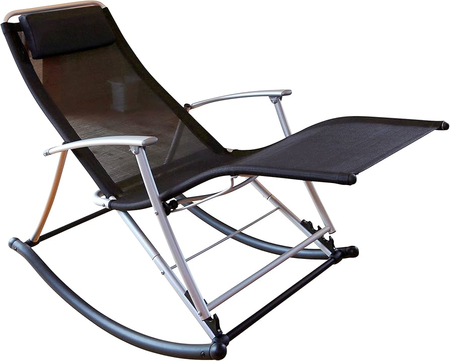 Amazon｜フォールディングロッキングチェアー ブラック 141319