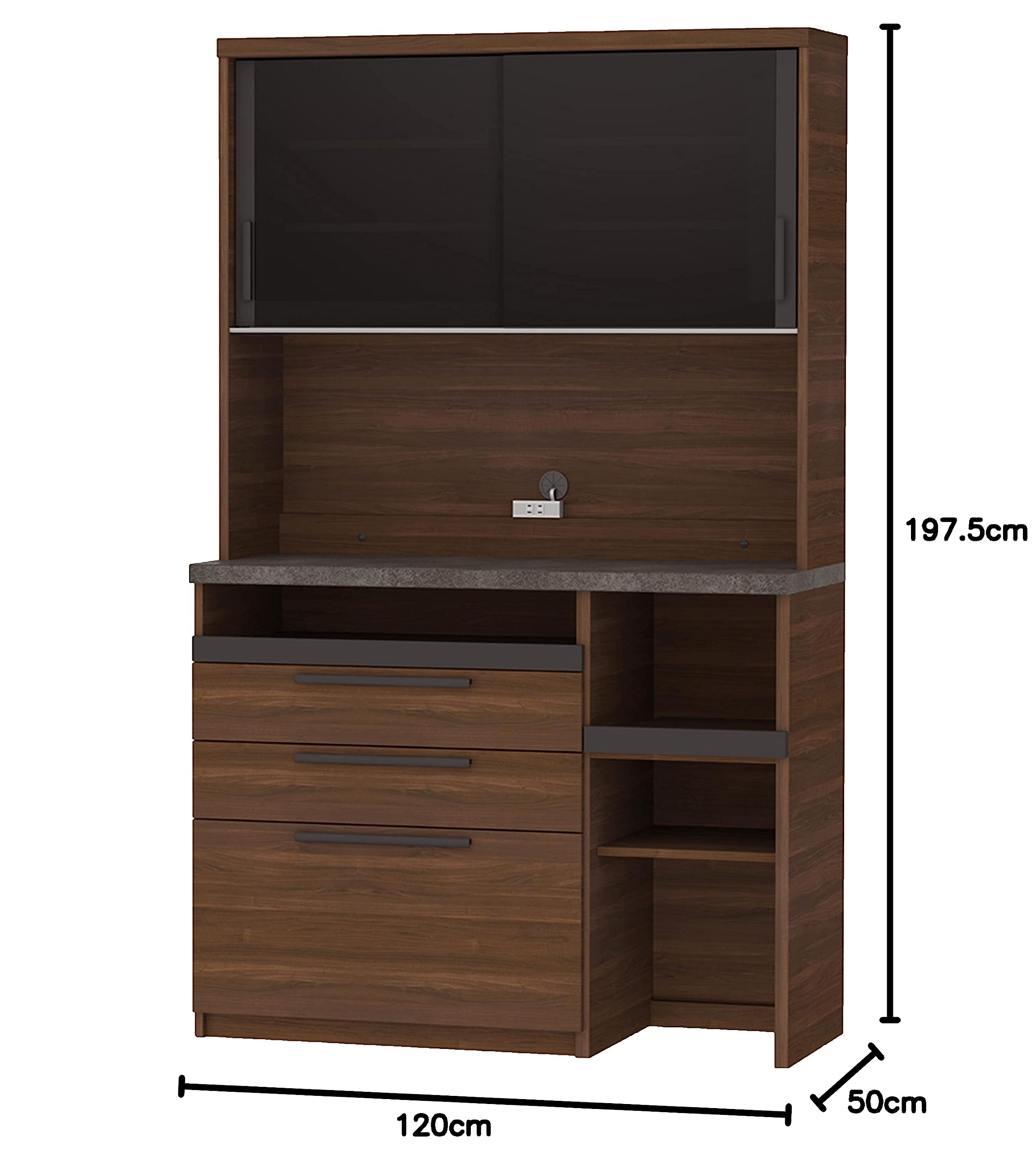 Amazon.co.jp: パモウナ(Pamouna) 食器棚 キッチンボード 幅120×奥行50