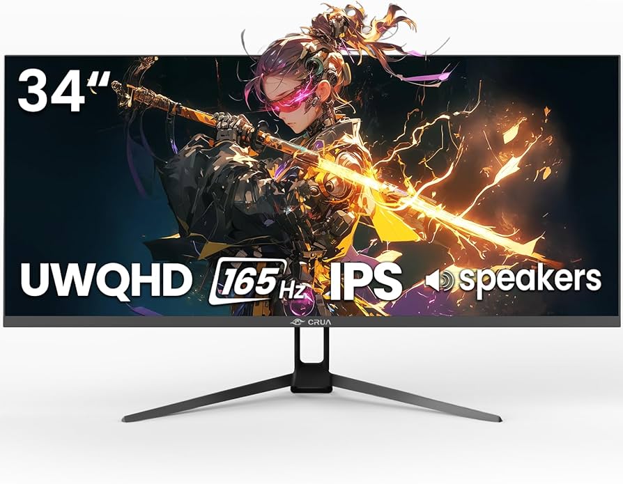 Amazon.com: CRUA 34'' Gaming Monitor 165Hz/144Hz, UWQHD 3440x1440P