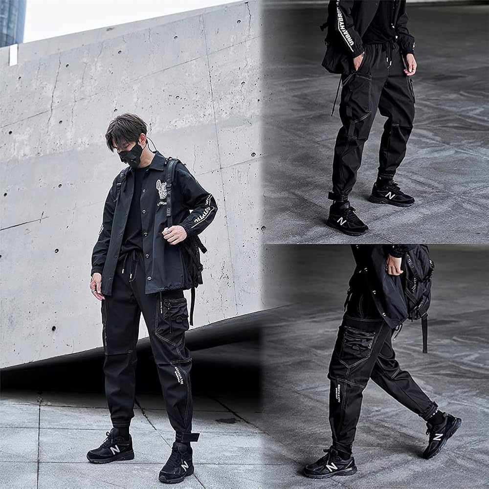 Amazon | [Maioule] ジョガーパンツメンズ 原宿風 ゆったり 黒パンツ