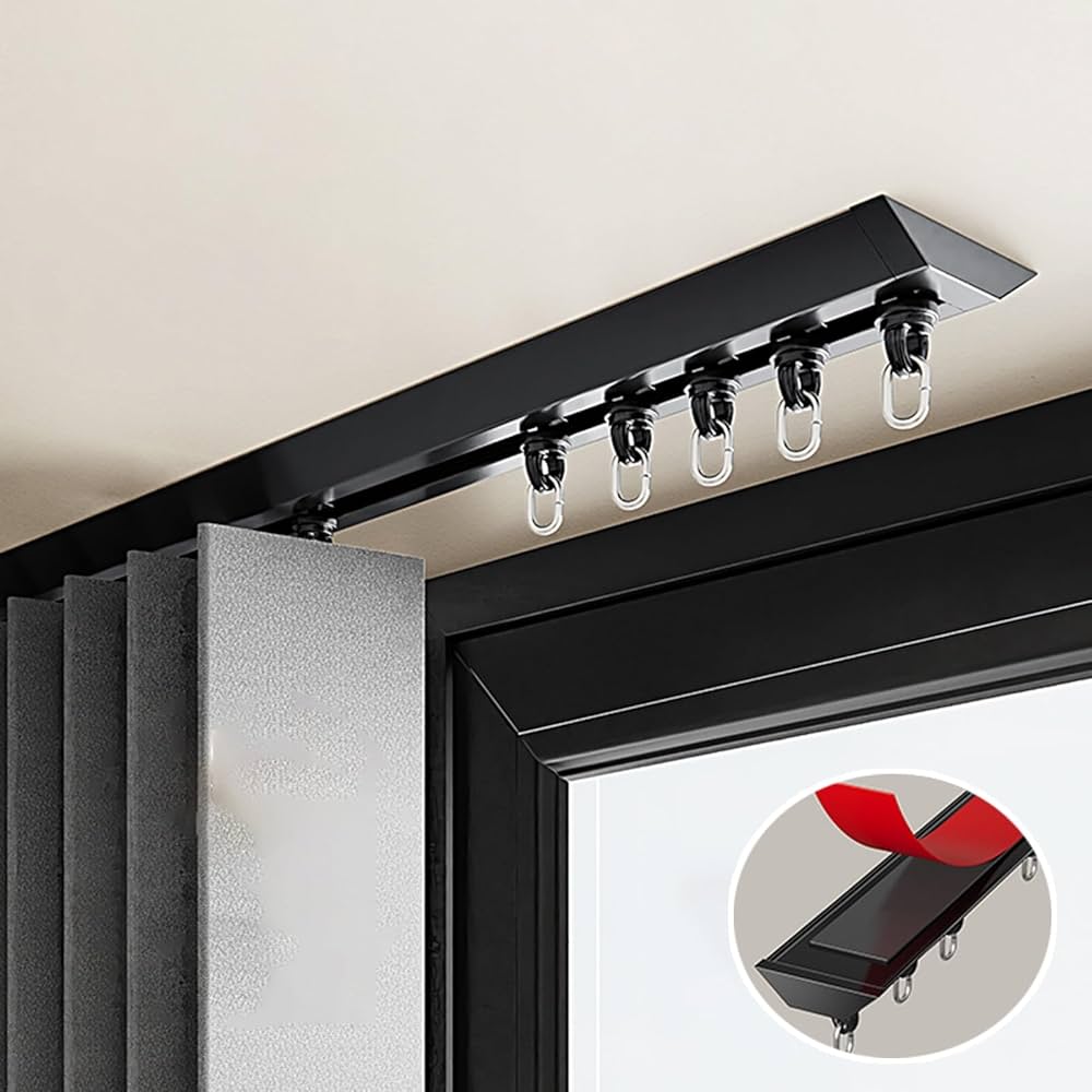 Amazon.co.jp: カーテンレール 粘着式カーテンレール天井マウント