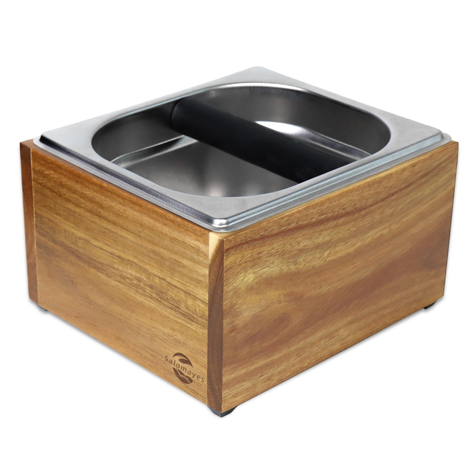 Amazon.com: Acacia Wood Espresso Knock Box, Large Capacity with