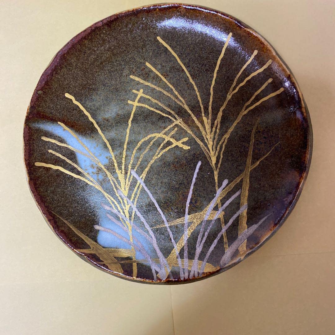 たち吉 特選 青嵐 安田道雄 金銀彩草花銘々皿