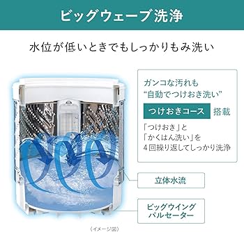 Amazon | パナソニック 全自動洗濯機 6kg ニュアンスベージュ NA
