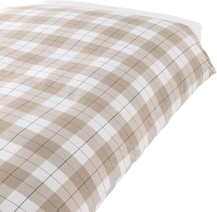 Amazon｜無印良品 洗いざらし掛ふとんカバー ベージュチェック